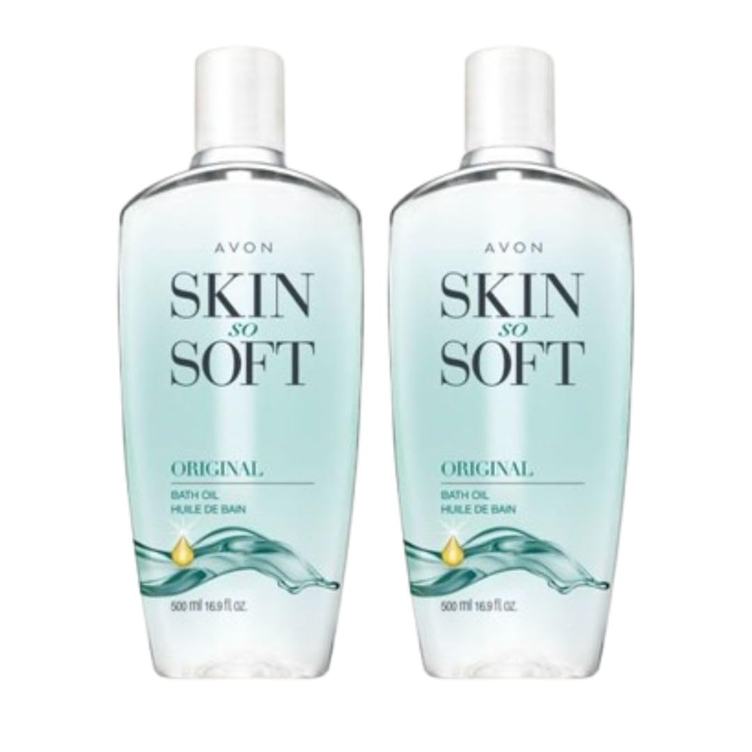 AVON Skin So Soft Original Bath Oil for Women, Moisturizing Body Oil with Jojoba Oil for Dry Skin, 16.9 fl oz Hydrating Shower Oil; Perfect as an After-Shower Skin Softener for All Adults, Pack of 2 AVON