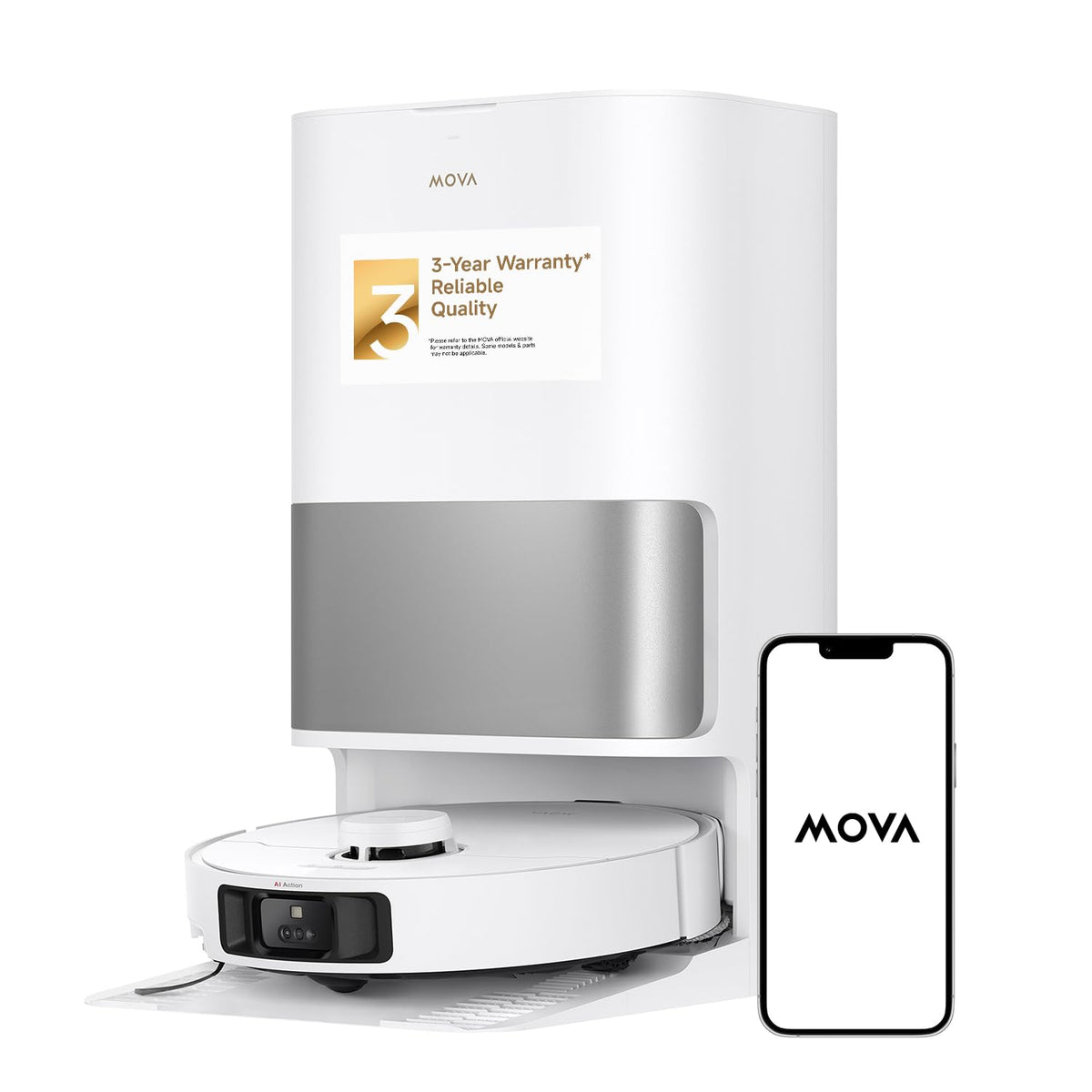 Mova P10 Pro Ultra Robot Vacuum and Mop 13,000Pa Suction, 140°F Hot Water Auto Mop Washing & Drying, Dual Spinning Extenable Mop,10.5mm Lifting for Carpet, 360°Obstacle Avoidance, App Control Mova