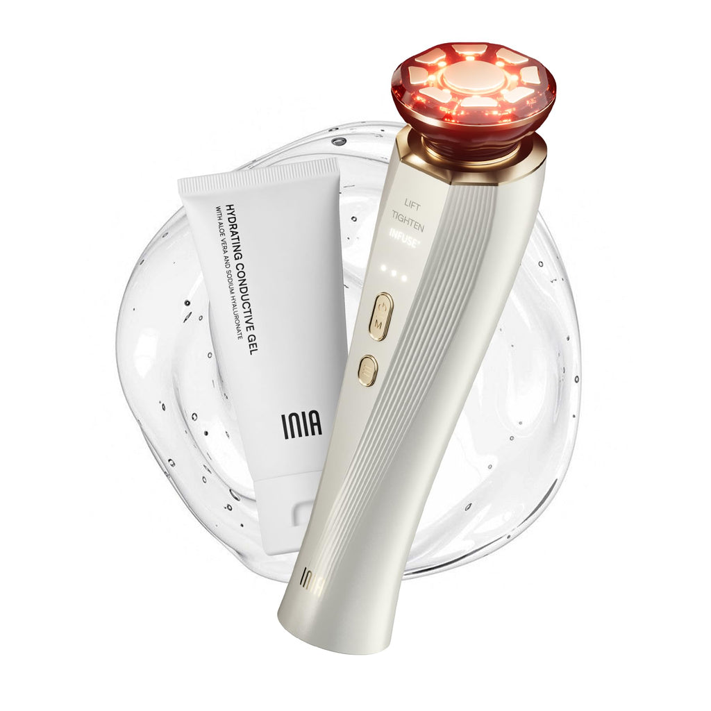 INIA Flare 3-in-1 Red Light Therapy Beauty Device for Face & Neck White INIA