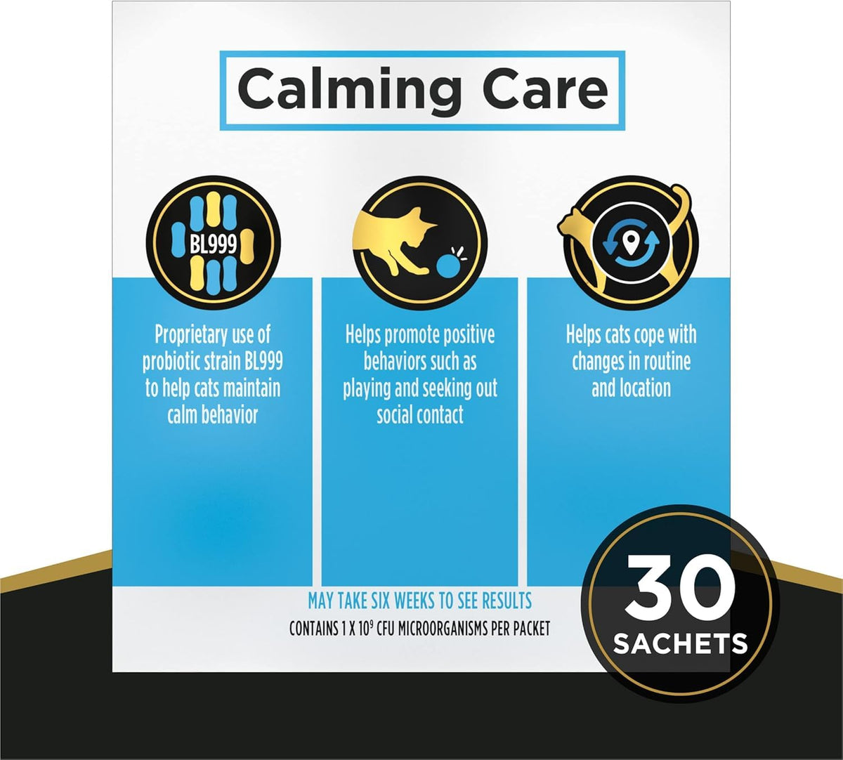 Pro Plan Veterinary Diets Calming Care Cat Supplements Probiotic Powder for Behavioral Support, 30-Count Box Pro Plan Veterinary Diets