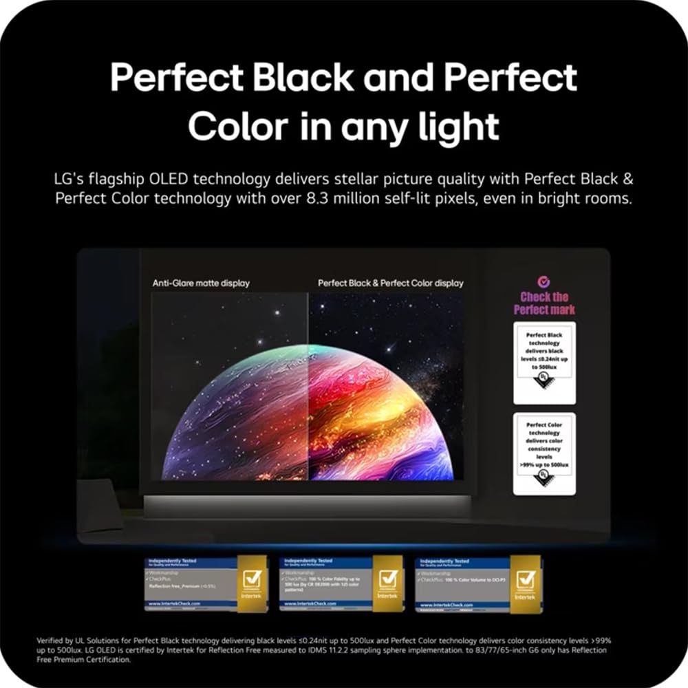 LG 77-Inch OLED evo AI 4K C6 Series Smart TV (2026) a11 AI Processor Gen3, Dolby Vision, Dolby Atmos, HDR10, 165Hz, AI Super Upscaling 4K OLED77C6HUP Bundle with Deco Essentials Protection +Guidebook LG