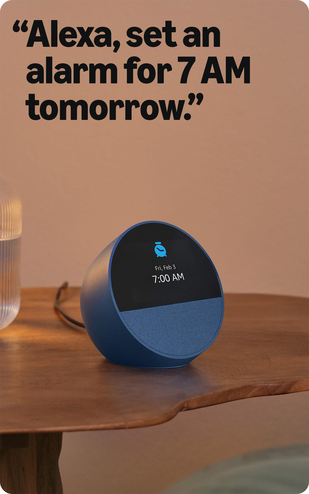 Amazon Echo Spot (newest model), Great for nightstands, offices and kitchens, Smart alarm clock, Designed for Alexa+, Black Amazon
