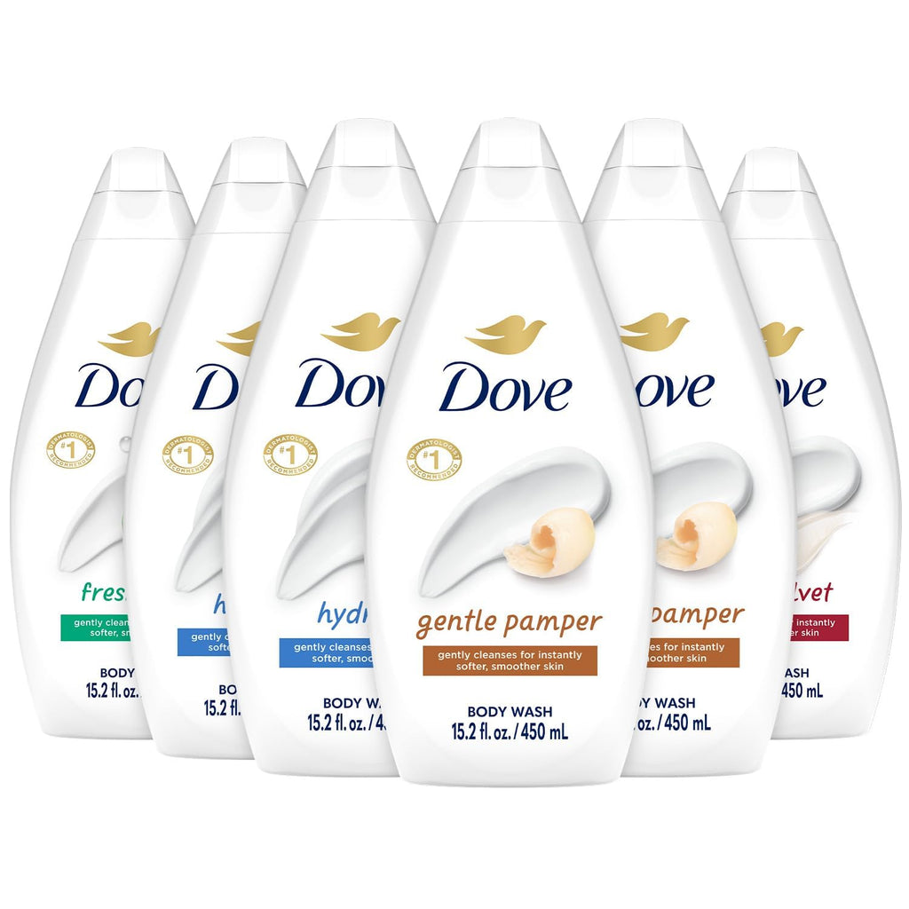 Dove Moisturizing Body Wash, Variety 6-Pack, 15.2 Oz Ea Dove