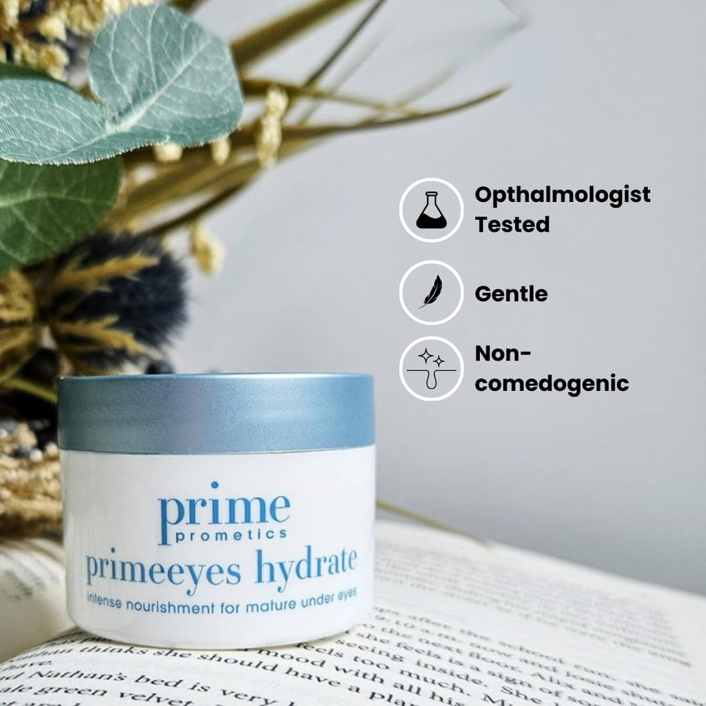 PRIME PROMETICS PrimeEyes Hydrate Under Eye Cream for Mature Women – Hydrating Eye Cream for Dark Circles and Wrinkle Repair – Soft, Glowing & Healthy Under Eyes PRIME PROMETICS