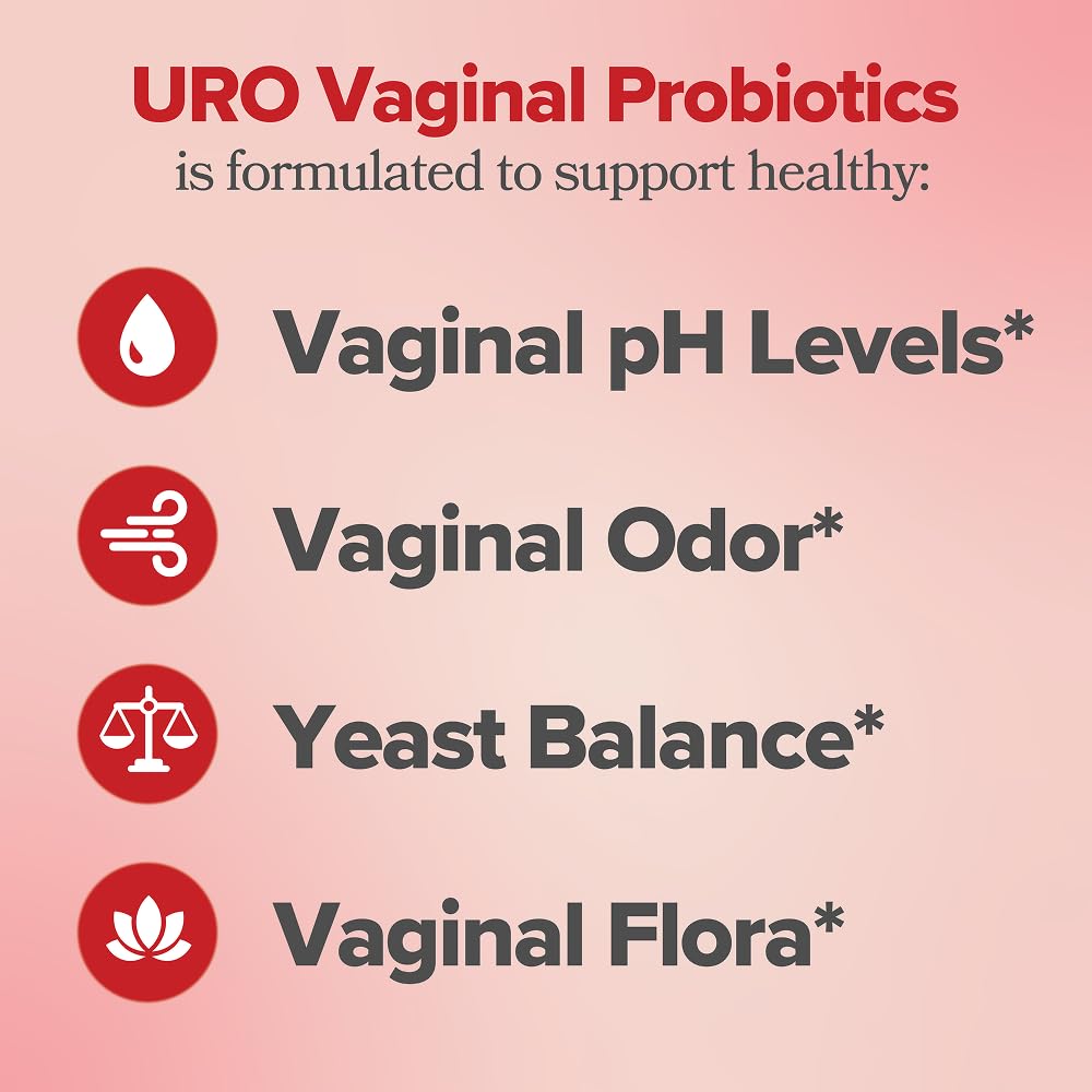 O Positiv URO Vaginal Probiotics for Women pH Balance with Prebiotics & Lactobacillus – Vaginal Health Supplement – Support Healthy Vaginal Odor & Flora, 60 Count (Pack of 1), 1 Month Supply O Positiv