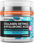 Anti-Aging Face Moisturizer with Retinol, Collagen & Hyaluronic Acid - Moisturizer Face Cream for Women & Men - Visibly Firming & Hydrating Neck Cream - Day & Night Skin Care - 1.7 fl oz SimplyVital