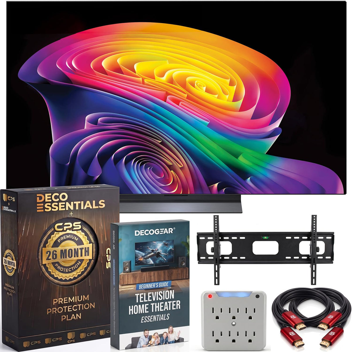 LG 77-Inch OLED evo AI 4K C6 Series Smart TV (2026) a11 AI Processor Gen3, Dolby Vision, Dolby Atmos, HDR10, 165Hz, AI Super Upscaling 4K OLED77C6HUP Bundle with Deco Essentials Protection +Guidebook LG