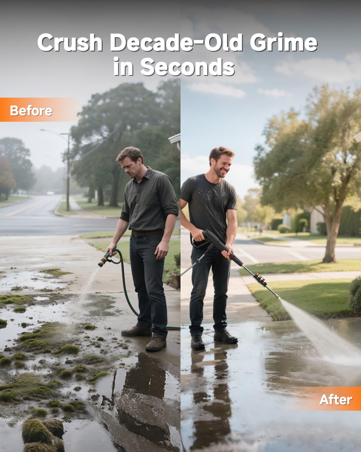 Giraffe Tools Wall Mounted Pressure Washer Essential with Upgraded 1800W Motor, 2900 PSI, 2.2 GPM Electric Power Washer, Automatic Rewind, 100ft Pressure Hoses, 5 Nozzles for Floor/Cars/Fences/Patios Giraffe Tools
