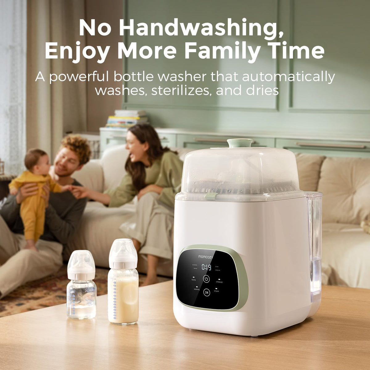 Momcozy KleanPal Pro Baby Bottle Washer, Sterilizer & Dryer - All-in-One Cleaning Machine for Bottles, Pump Parts & Baby Essentials - Time-Saving & Effortless Care Momcozy