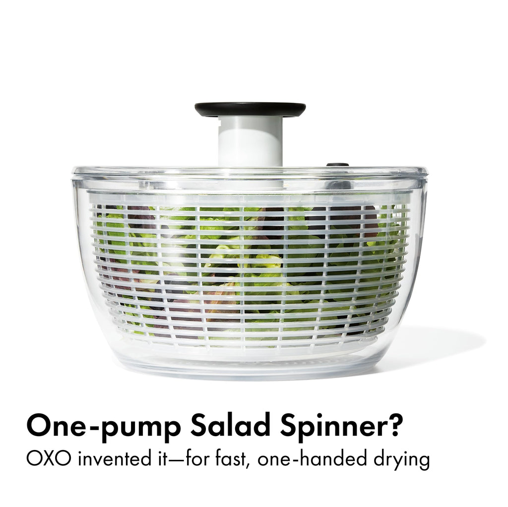 OXO Good Grips Salad Spinner | Lettuce Spinner | Fruit Washer | Fruit Washing Bowl with Strainer | Vegetable Cleaner | Salad Cleaner | Lettuce Washer | 6.22 Quart Capacity OXO
