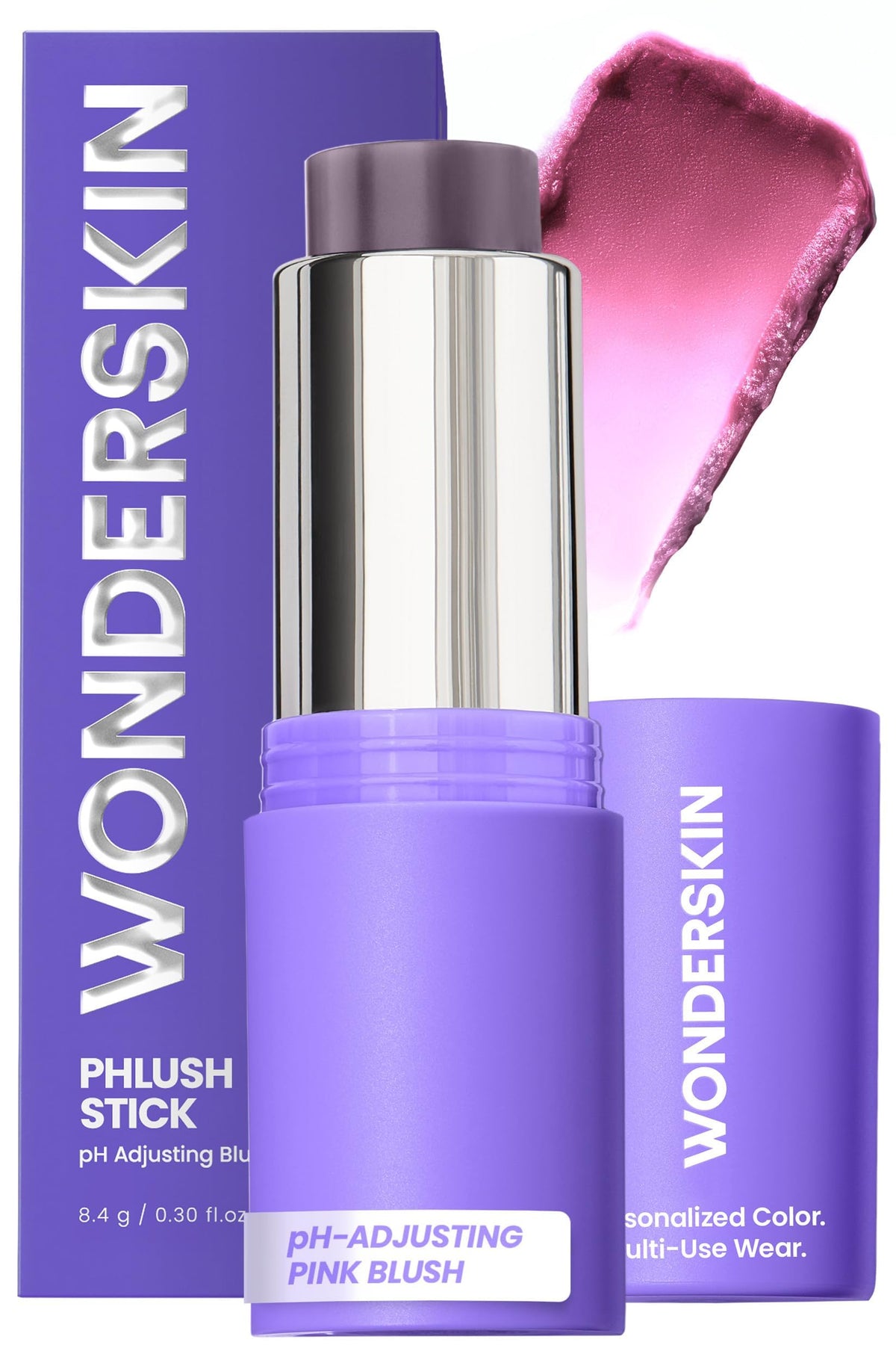 Wonderskin Cream Blush Stick pH-Activated - pHlush Stick Multi-Use, Blush for Cheeks and Lips, Cooling Nourishing Color-Adjusting Makeup Wonderskin