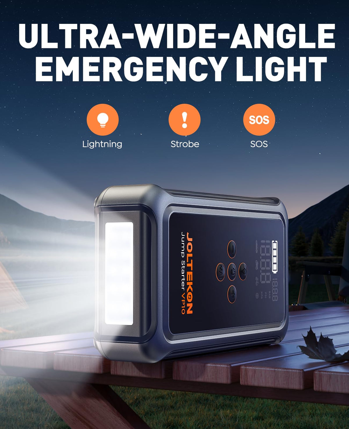 Joltekon Car Battery Jump Starter with Air Compressor 6000A 150PSI, Car Jumper Starter Portable (All Gas/10L Diesel), Jump Box Car Battery with Auto-Shutoff Tire Inflator, Jumper Cables and Light Joltekon
