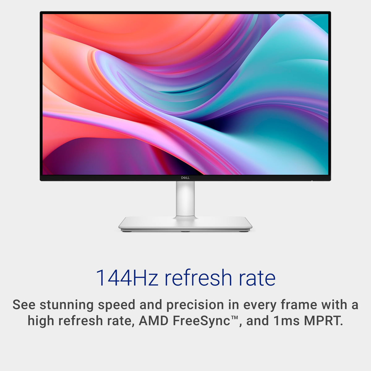 Dell 24 Plus Monitor - S2425HSM - 23.8-inch FHD (1920x1080) 144Hz 1ms Display, 2 x 3W Speakers, HDMI Connectivity, Height/Tilt/Pivot/Swivel Adjustability, AMD FreeSync - Ash White Dell