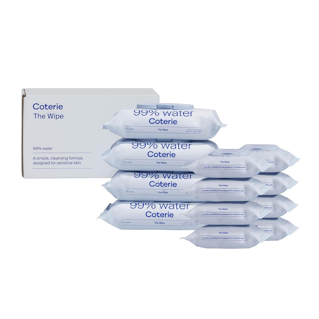 Coterie Baby Wipes for Sensitive Skin, 4 Standard Packs + 8 Travel Packs Coterie