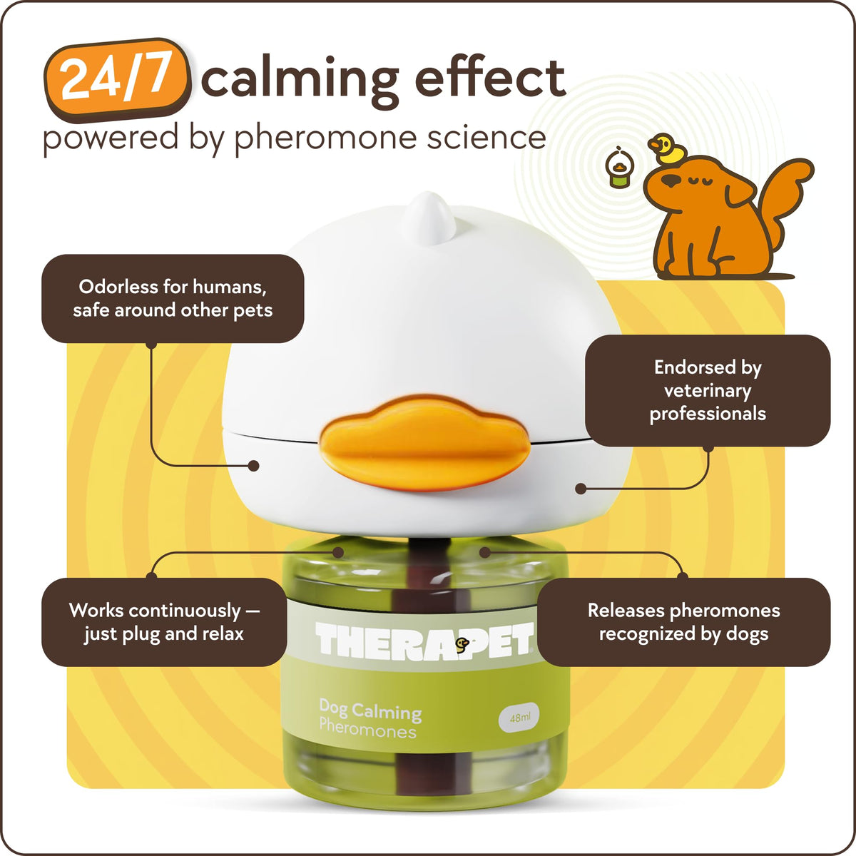 TheraPetMD 60-Day Dog Calming Diffuser Kit - Dog Pheromone Diffuser for Stress, Destructive Behavior, Pee Accidents, Separation Anxiety, Barking, Aggression & Chewing - 60-Day Refills Included TheraPetMD