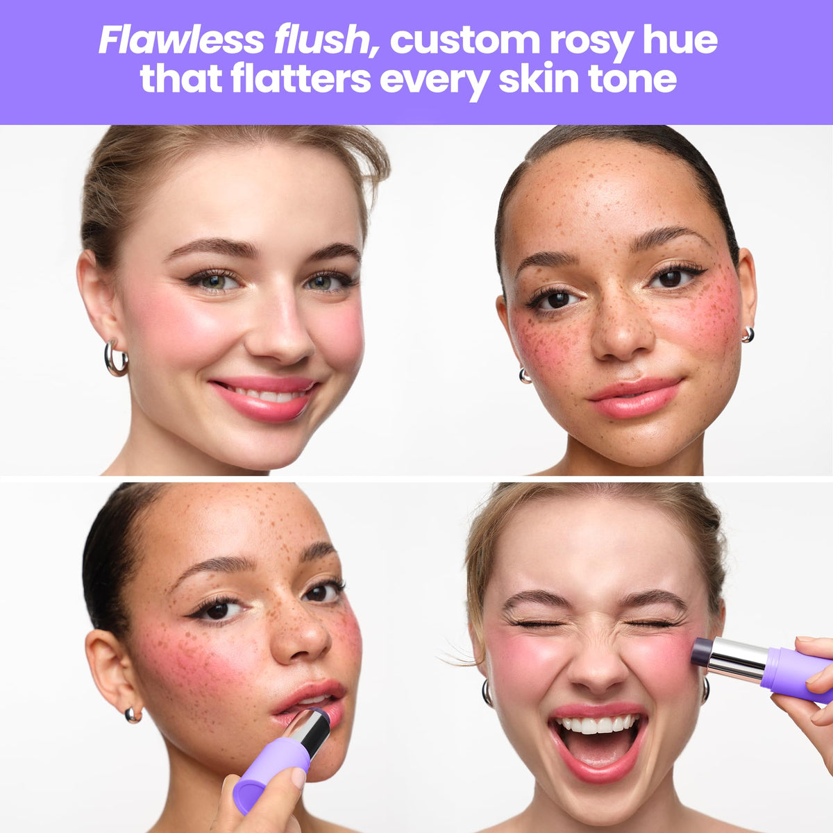 Wonderskin Cream Blush Stick pH-Activated - pHlush Stick Multi-Use, Blush for Cheeks and Lips, Cooling Nourishing Color-Adjusting Makeup Wonderskin