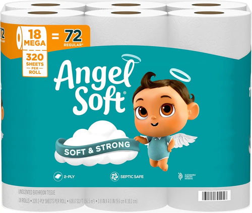 Angel Soft Toilet Paper, 18 Mega Rolls