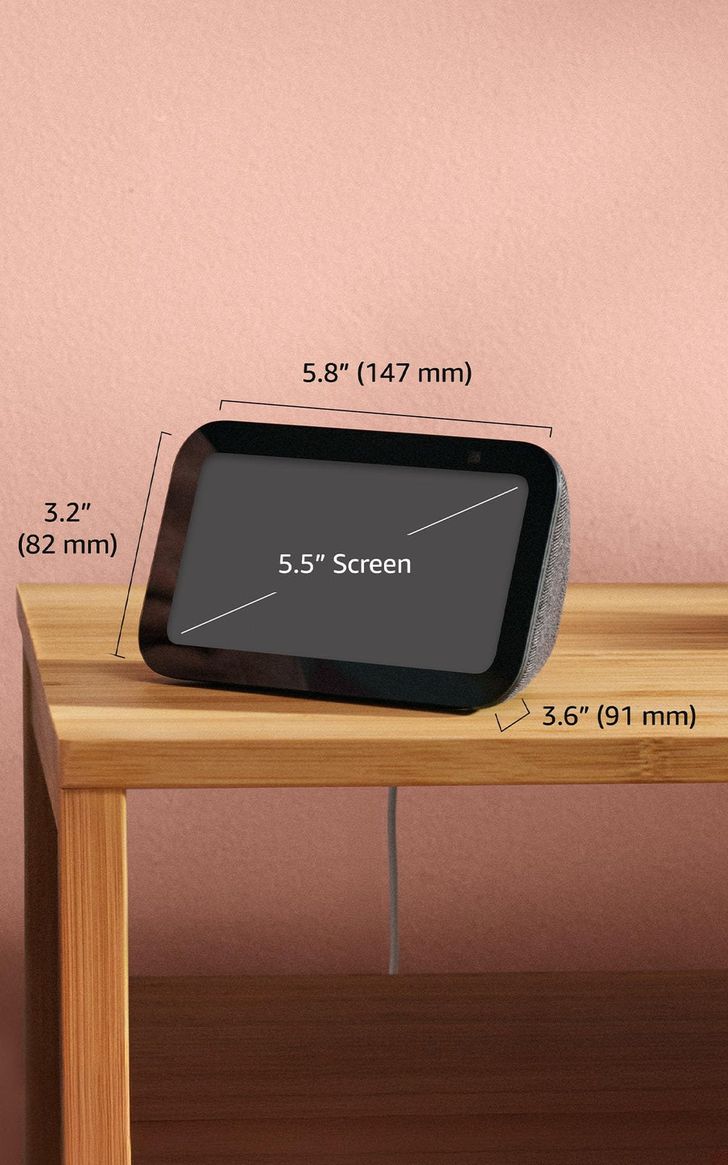 Amazon Echo Show 5 (newest model), Smart display, Designed for Alexa+, 2x the bass and clearer sound, Charcoal Amazon