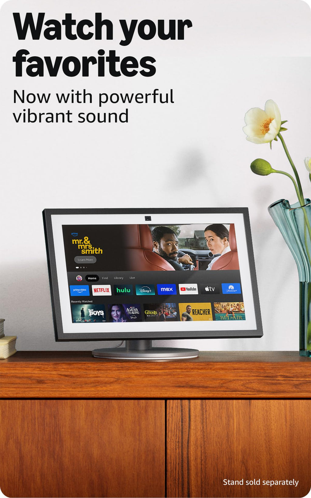 Amazon Echo Show 15 (newest model), Full HD 15.6" kitchen hub for home organization, with built-in Fire TV, Designed for Alexa+ Amazon