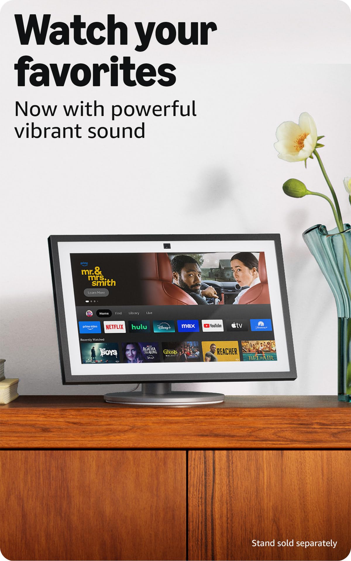 Amazon Echo Show 15 (newest model), Full HD 15.6" kitchen hub for home organization, with built-in Fire TV, Designed for Alexa+ Amazon