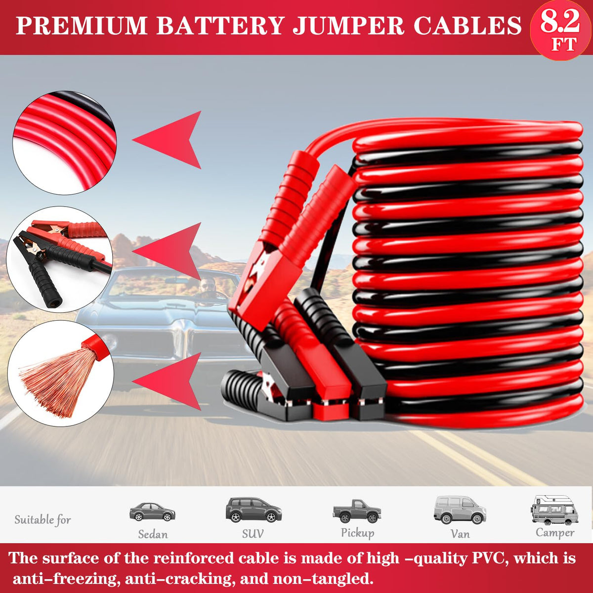 LIANXIN Car Roadside Emergency Kit,with Jumper Cables Car Safety Kits LIANXIN