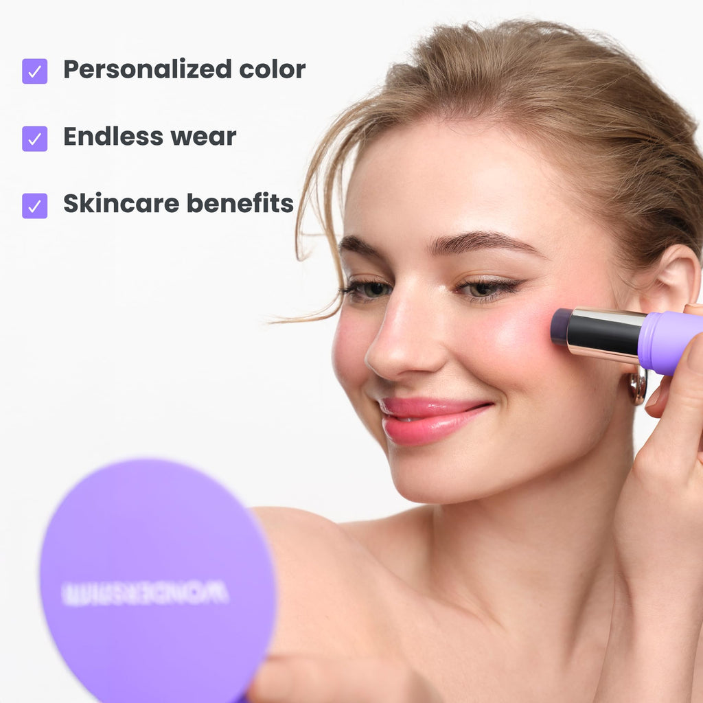 Wonderskin Cream Blush Stick pH-Activated - pHlush Stick Multi-Use, Blush for Cheeks and Lips, Cooling Nourishing Color-Adjusting Makeup Wonderskin