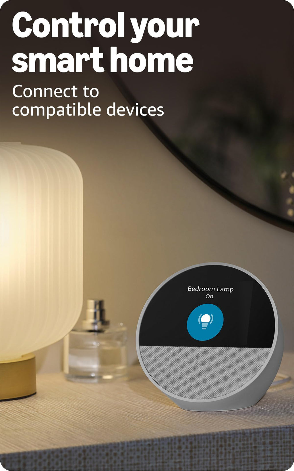 Amazon Echo Spot (newest model), Great for nightstands, offices and kitchens, Smart alarm clock, Designed for Alexa+, Black Amazon