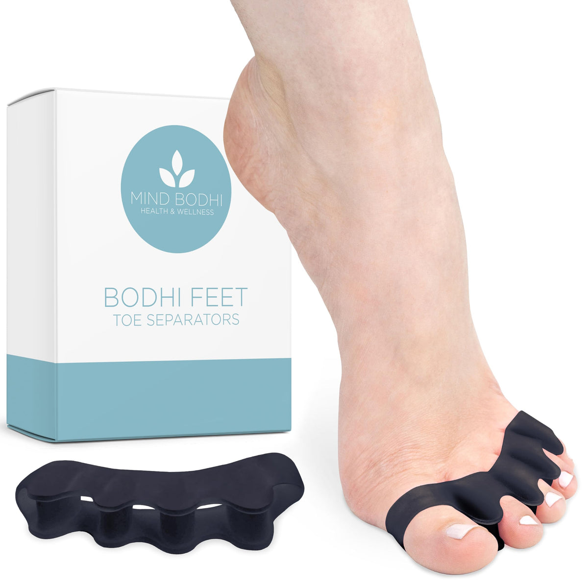 Mind Bodhi Toe Separators/Toe Spacers - For Men and Women - Regular Size – Black MIND BODHI HEALTH & WELLNESS