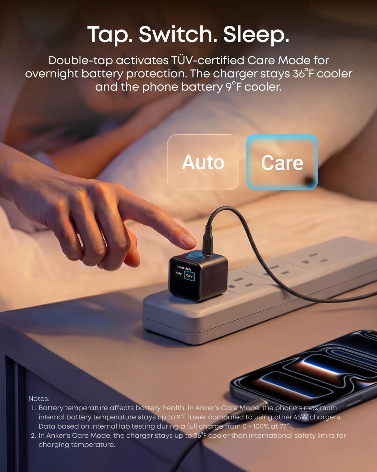Anker Smart Display Charger, Anker Nano USB C Charger Block, 45W Max GaN Phone Charger,180° Foldable Plug,Smart Recognition,Built-in Care Mode,for iPhone17/16/15(Non-Battery,One USB-C Port,No Cable) Anker