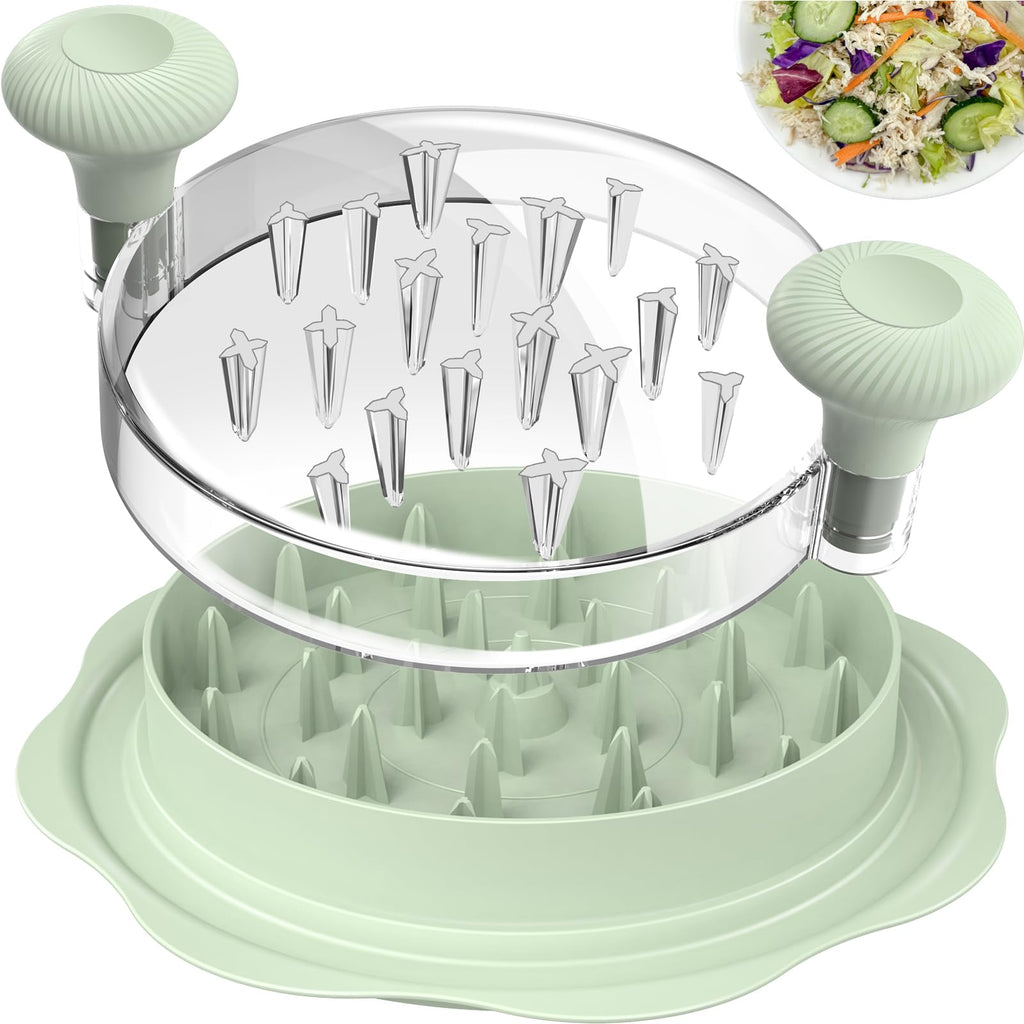 Ukeetap 10" Pro Chicken Shredder Tool Twist Large for Kitchen, BPA-Free Food-Safe Meat Grinder, Visible Chicken Breast Meat Shredder with Strong Anti-Slip Bottom & Ergonomic Handle, Green ukeetap