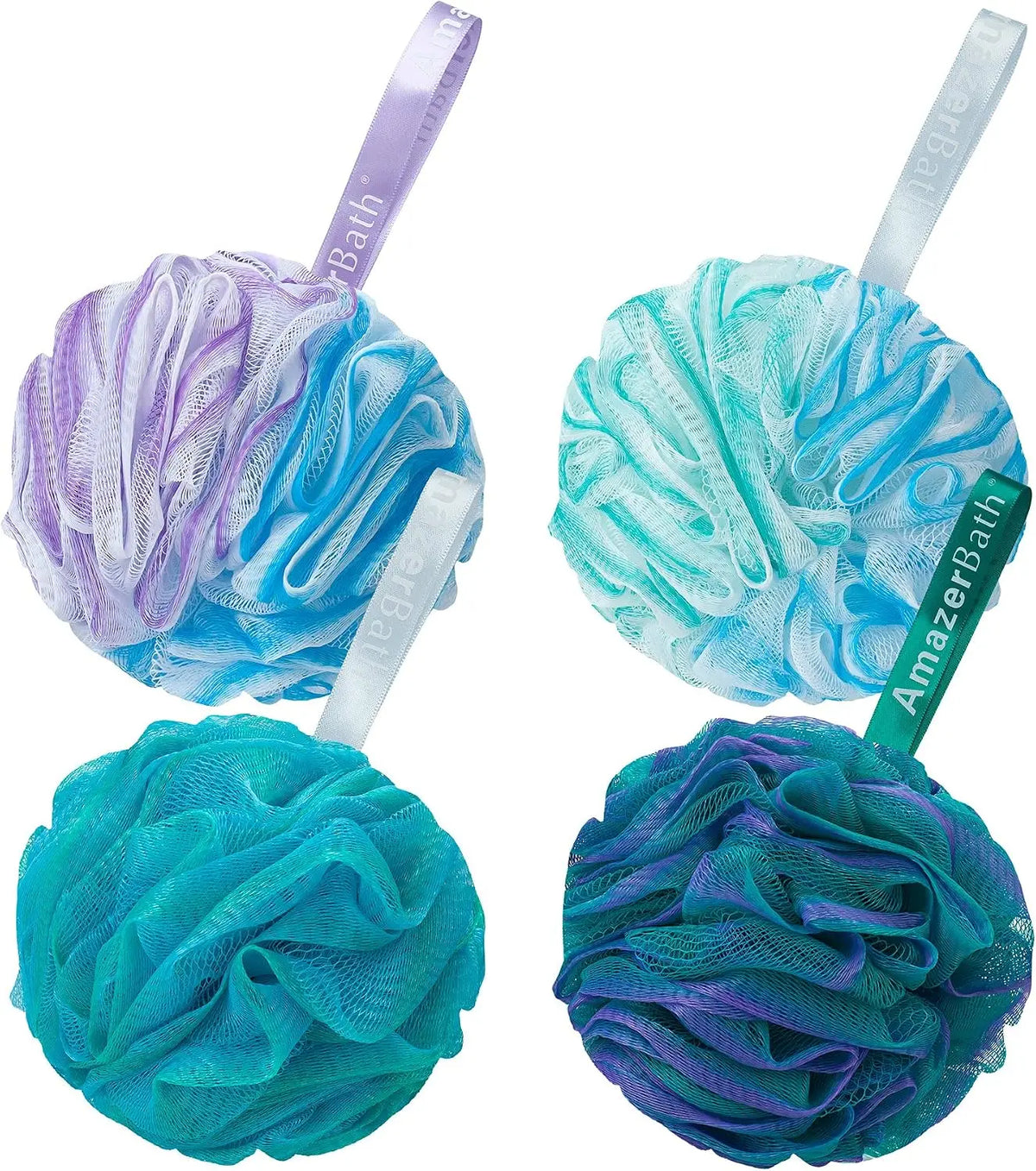 AmazerBath Loofah Sponge 75g, Exfoliating Bath Sponge Body Scrubber, Set of 4