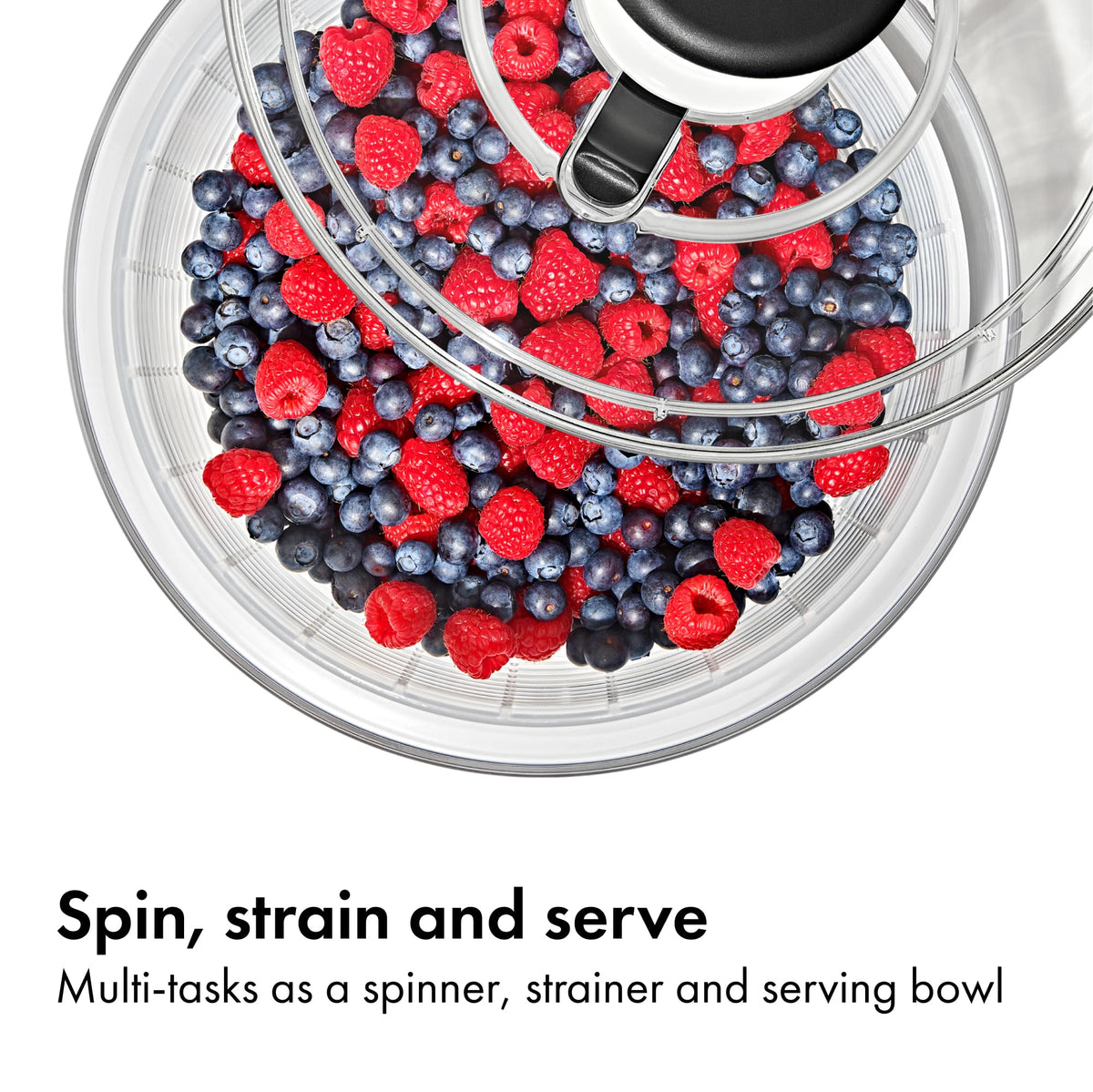 OXO Good Grips Salad Spinner | Lettuce Spinner | Fruit Washer | Fruit Washing Bowl with Strainer | Vegetable Cleaner | Salad Cleaner | Lettuce Washer | 6.22 Quart Capacity OXO