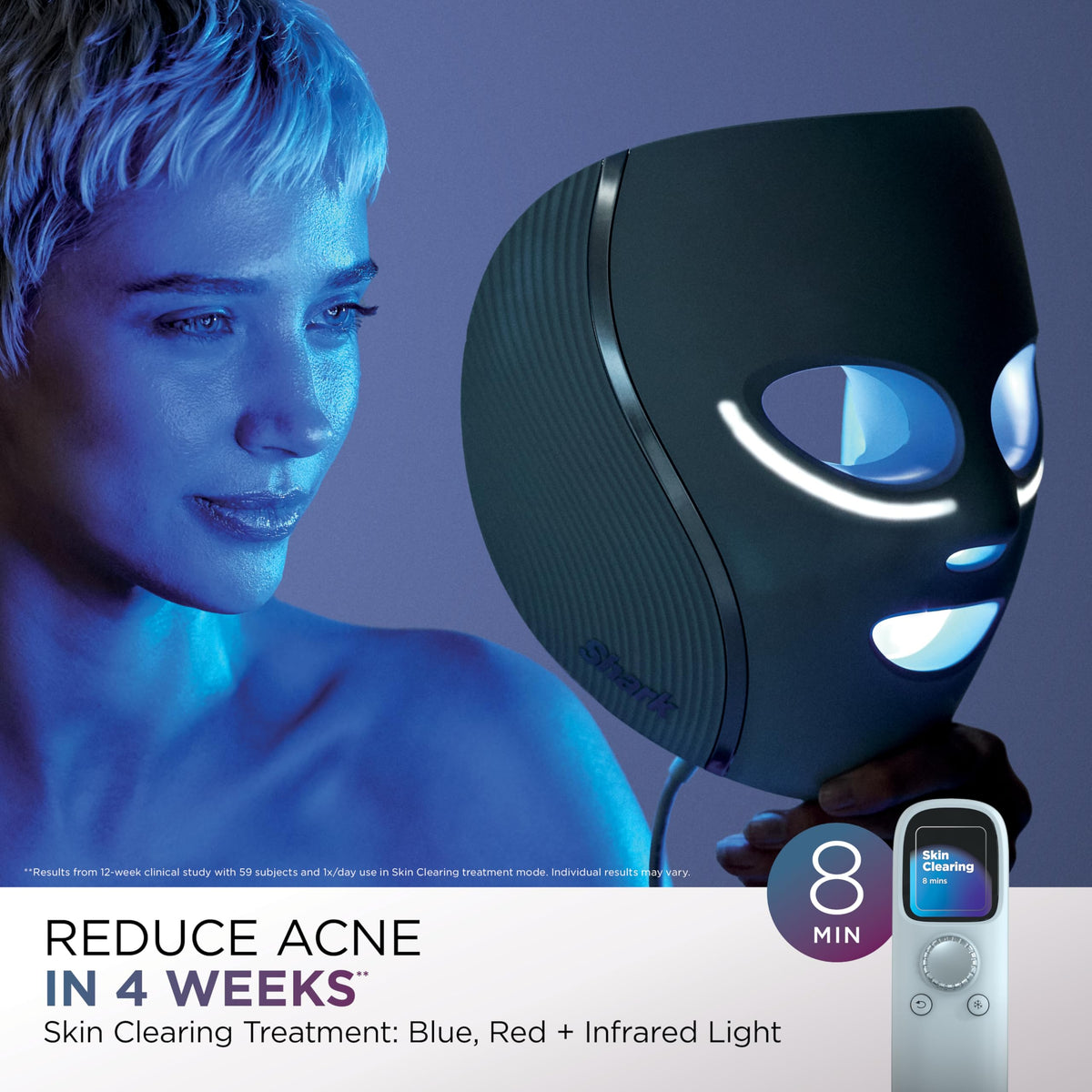 Shark CryoGlow LED Face Mask in Lilac Frost, FW312PL Shark