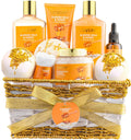 Gifts for Women Gift Basket for Women - 10 Pc Almond Milk & Honey Beauty & Personal Care Set - Home Bath Pampering Package for Relaxing - Spa Self Care Kit - Birthday, Mom, Anniversary Gift LOVERY