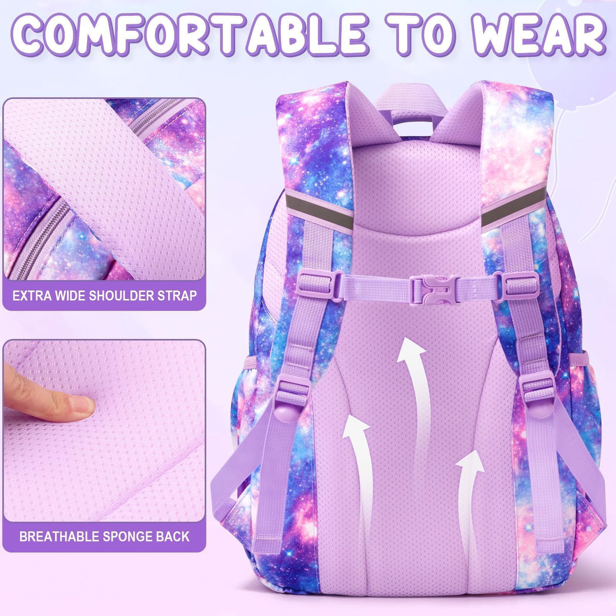Fimibuke Kids Backpack for School Girls, Waterproof Backpack w/Lunch Box Fimibuke