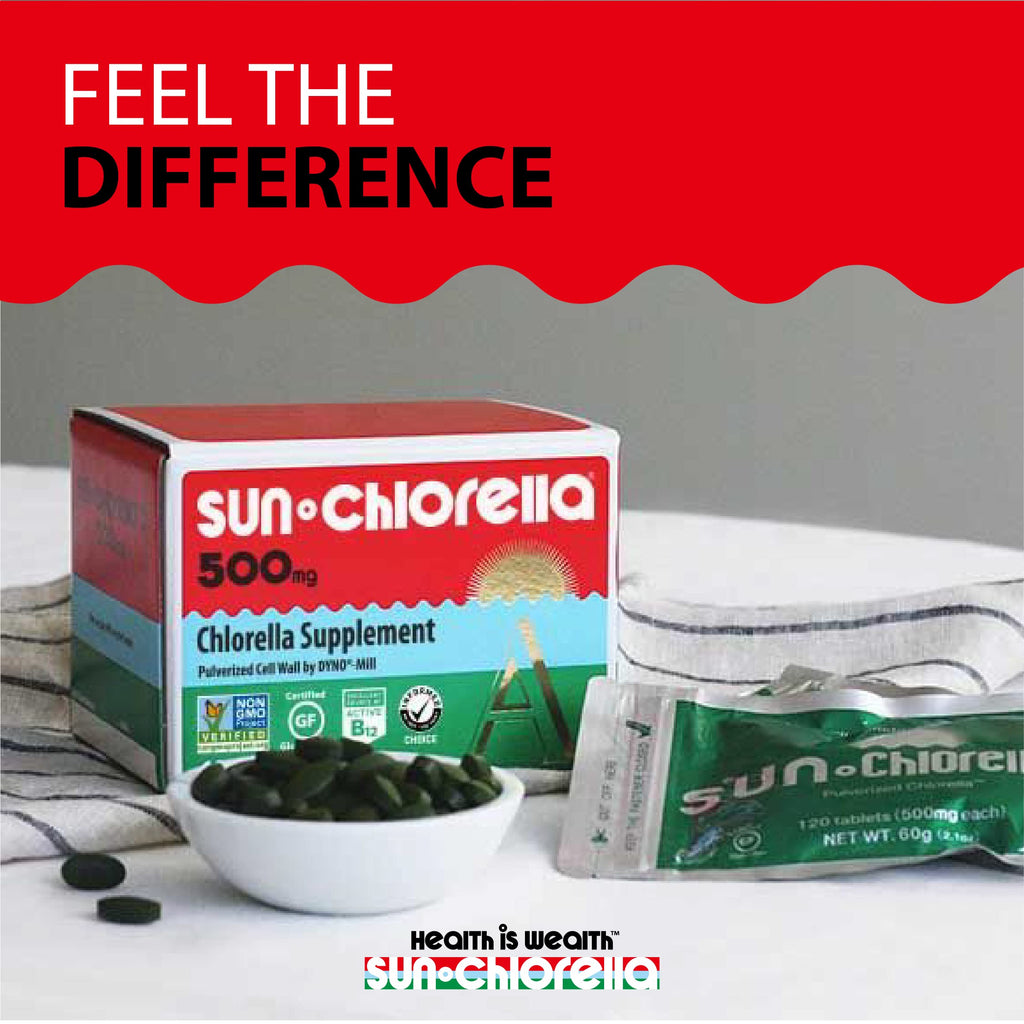 Sun Chlorella 500mg Whole Body Wellness Green Algae Superfood Supplement - Immune Defense, Gut Health, Natural Purification, Energy Boost - Chlorophyll, B12, Iron, Protein - Non-GMO - 600 Tablets Sun Chlorella