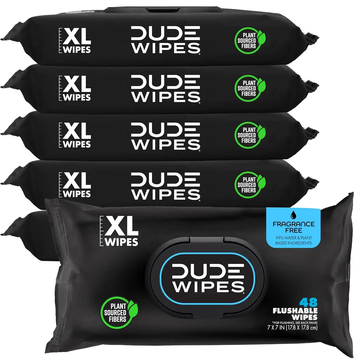 DUDE Wipes Unscented Adult Flushable Wet Wipes, 288 Count