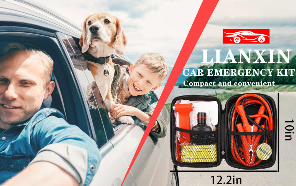 LIANXIN Car Roadside Emergency Kit,with Jumper Cables Car Safety Kits LIANXIN