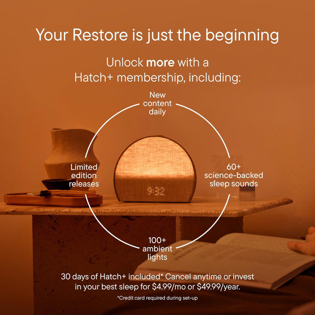 Hatch Restore 3 | Sunrise Alarm Clock, Smart Light, Sleep Audio (Putty) Hatch Baby
