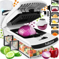 Fullstar Pro Original Vegetable Chopper & Mandoline - Chopper & Mandoline Lids - Food Chopper with Container, Fruit Slicer, Onion Dicer - All-in-One Prep Tool - Kitchen Gadgets & Gifts (8 in 1, White) fullstar