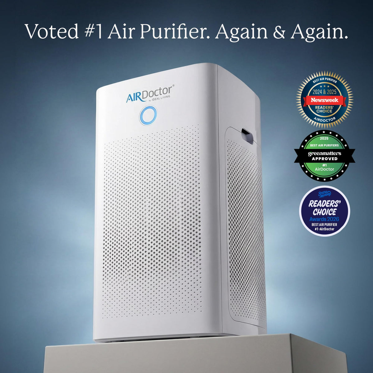 AIRDOCTOR AD5500 Smart App Air Purifier. Cleans Whole Home, XL Rooms Up to 4172 ft2. Removes Smoke, Dust, Pet Hair, Odors, Pollen. Hospital-Grade UltraHEPA, Premium Carbon Filtration AIRDOCTOR