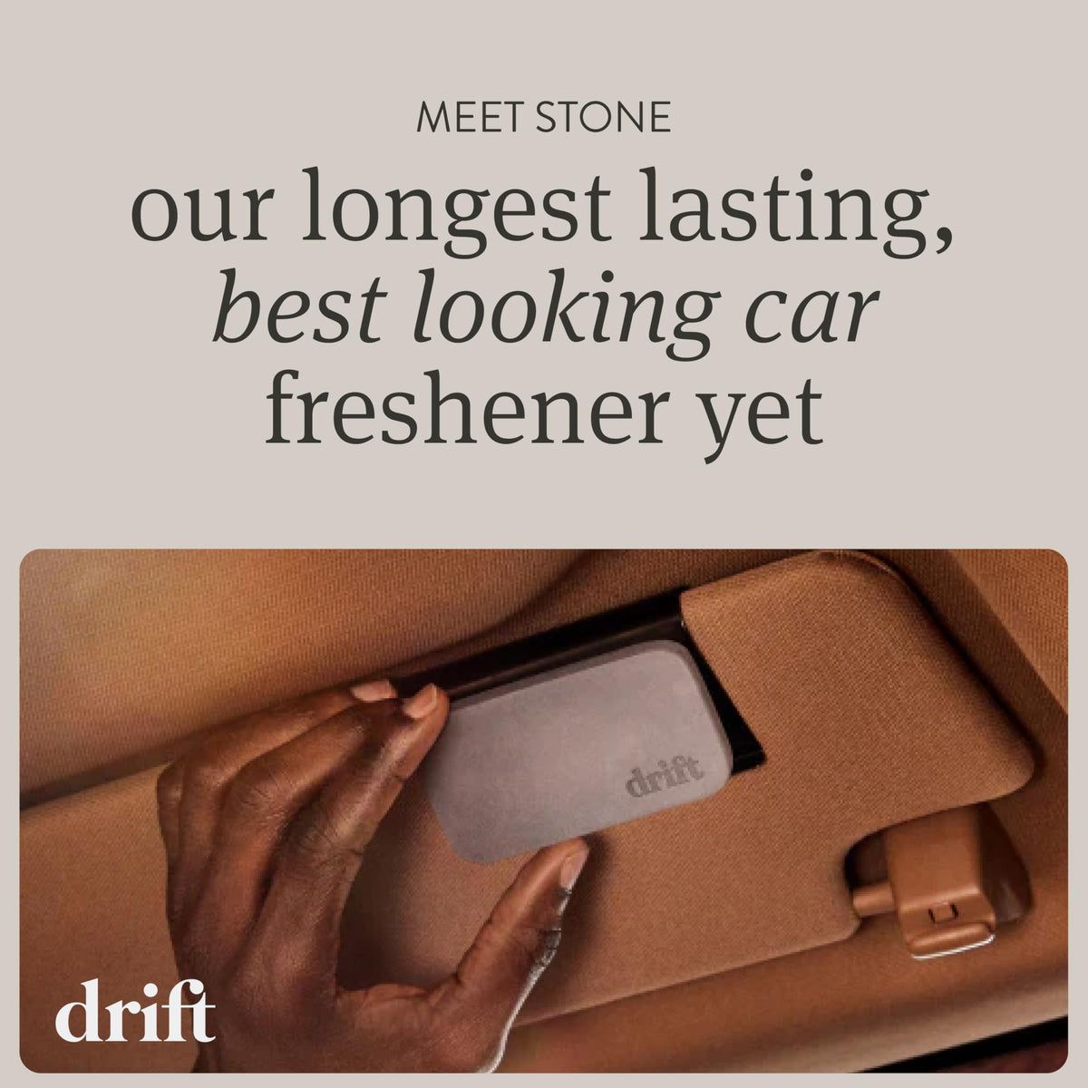 Drift Car Air Freshener - The Original Stone Air Freshener - Car Odor Eliminator - Long Lasting Scent - Metal Clip - Essential Oils - Clean Ingredients - Amber Scent 3 Pack Refill - NO CLIP INCLUDED drift