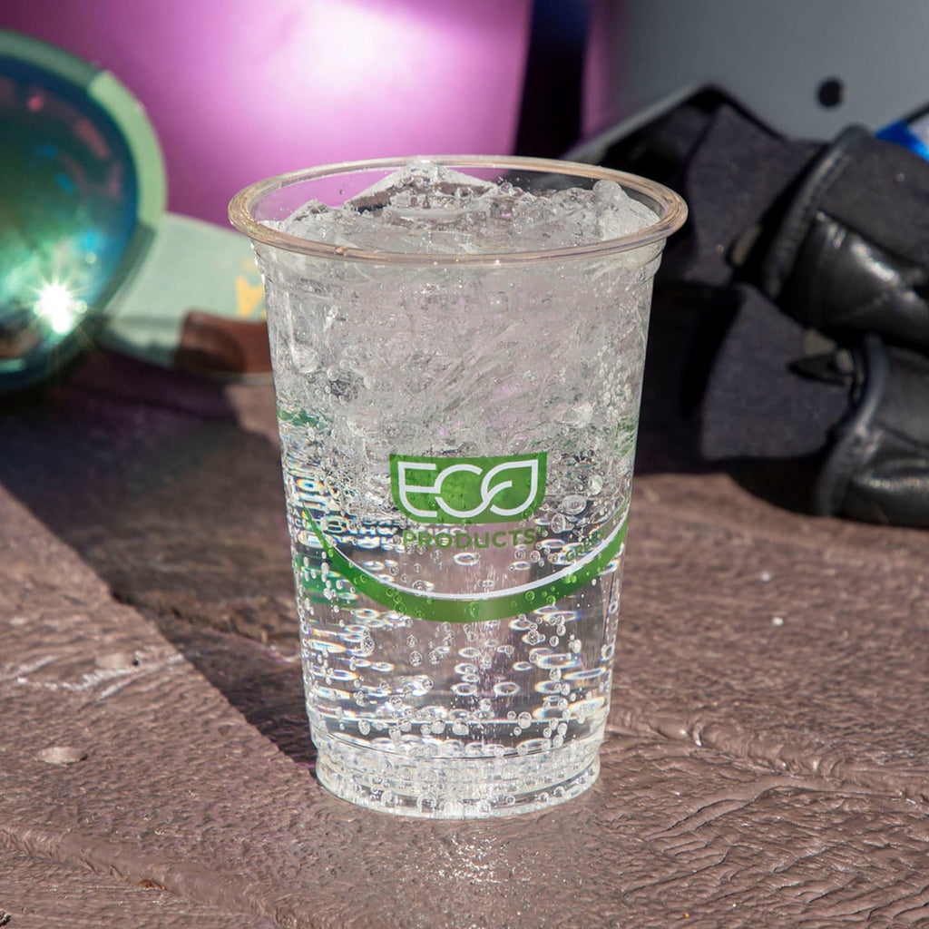 ECO PRODUCTS GreenStripe 16 oz Clear Cold Cups, Plant-Based PLA Disposable Cups for Iced Coffee, Smoothies & Cold Beverages, Foodservice, Restaurant, Catering & Office Use, BPI Certified, 1000 Count ECO PRODUCTS