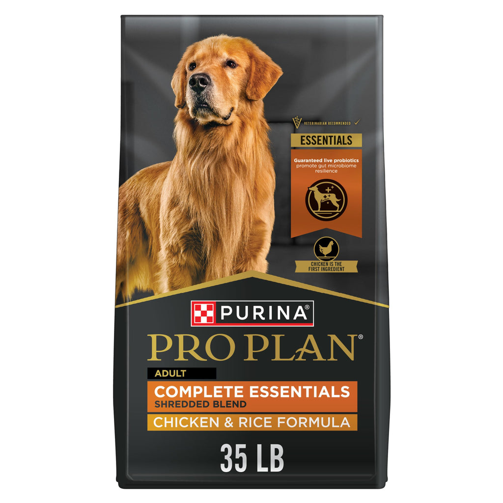 Purina Pro Plan Complete Essentials Shredded Blend Chicken and Rice Dog Food Dry Formula with Probiotics for Dogs - 35 lb. Bag Purina Pro Plan