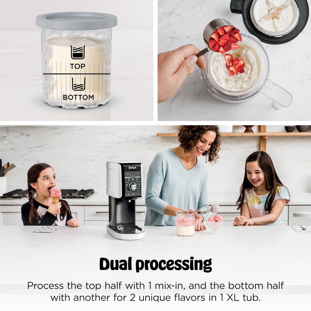 Ninja CREAMi Deluxe Ice Cream Maker | 11-in-1 Create Frozen Desserts, Sorbet, Milkshakes, Yogurt & More | Includes 2 Dishwasher Safe XL 24 Oz. Tubs with storage lids | Silver | NC501 Ninja