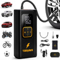 Portable Tire Inflator Air Compressor for Car Tires, Dual Cylinder, Cordless Air Pump for Car, Truck, SUV, 160 PSI, Dual Power, 7500mAh Battery, 12V DC, LED Light & Auto Shut-Off TORHAWK