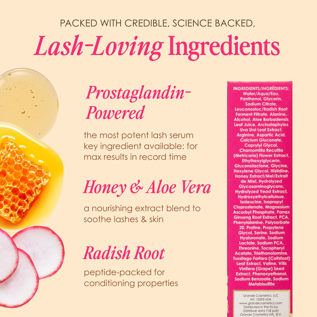 Grande Cosmetics GrandeLASH-MD Lash Enhancing Serum - Peptide & Vitamin Infused Formula for Longer, Thicker, Fuller Looking Lashes - Ophthalmologist Tested, Cruelty-Free, 6 Week Supply (1mL) Grande Cosmetics