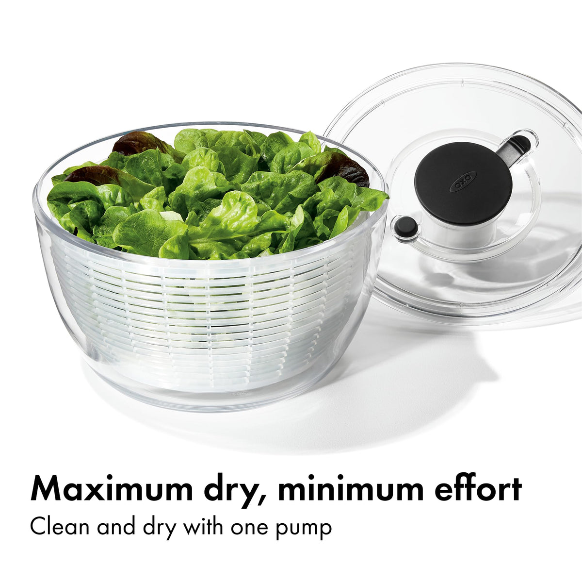 OXO Good Grips Salad Spinner | Lettuce Spinner | Fruit Washer | Fruit Washing Bowl with Strainer | Vegetable Cleaner | Salad Cleaner | Lettuce Washer | 6.22 Quart Capacity OXO