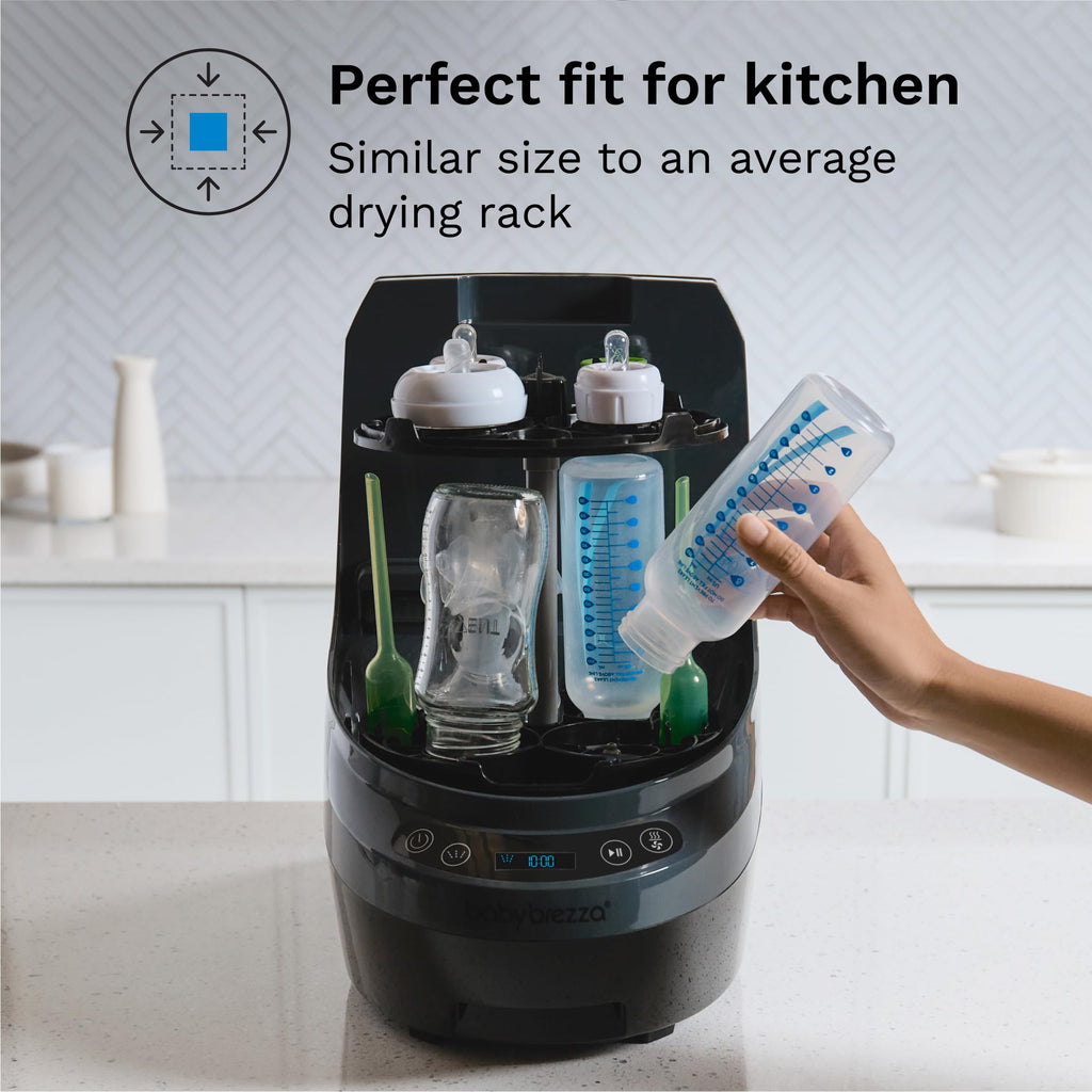 Baby Brezza Bottle Washer Pro - Baby Bottle Washer, Sterilizer + Dryer - All in One Machine Cleans Baby Essentials, Bottles + Pump Parts – Appliance Replaces Bottle Brushes & Drying Racks, Charcoal Baby Brezza