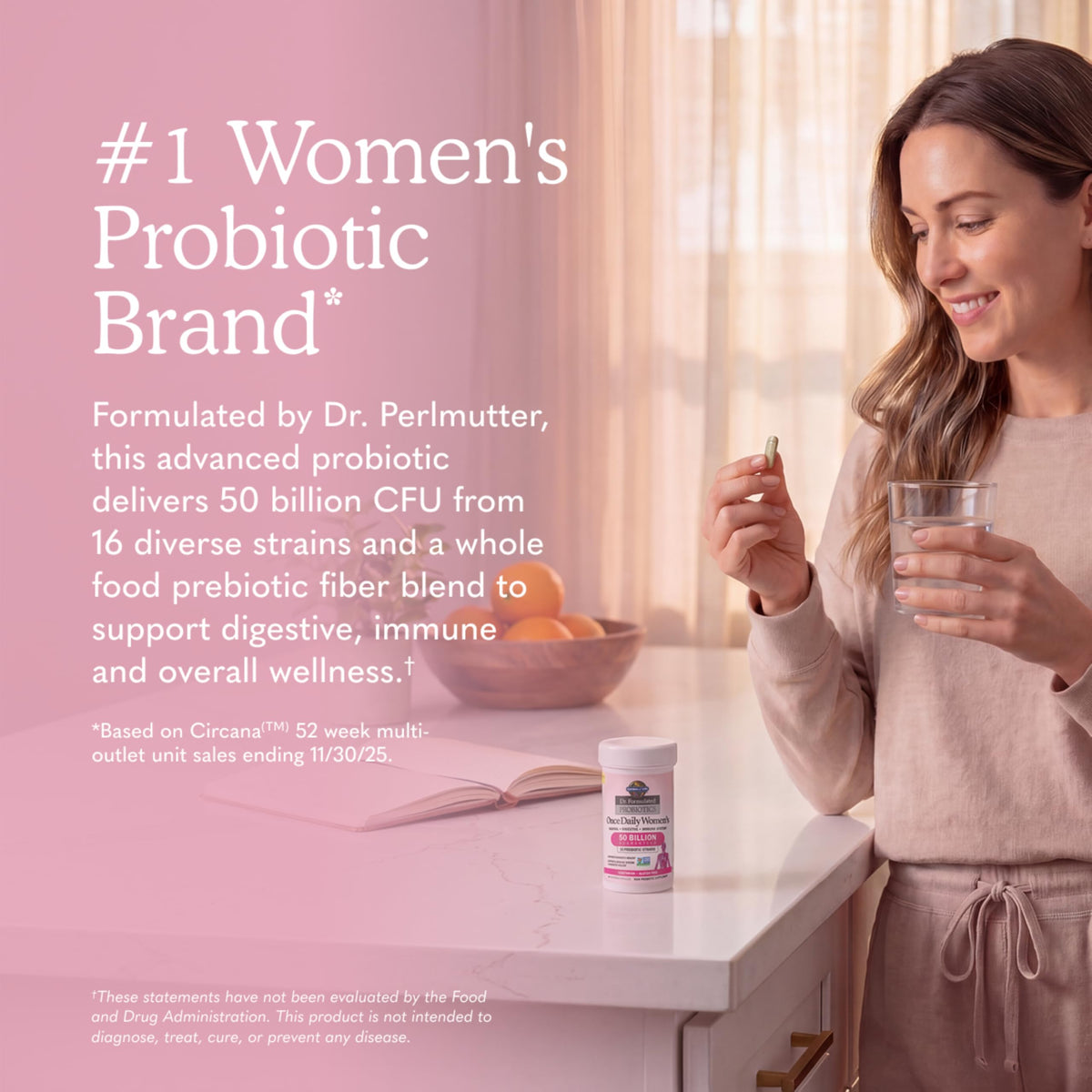 Garden of Life Dr. Formulated Once Daily Women's Probiotics with 50 Billion CFU & Organic Prebiotics – Vaginal Health, Digestive Support, Immune Support, Dairy Free, 30 Capsules Garden of Life